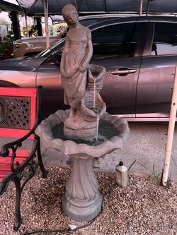 3-piece Concrete Water Fountain w/ Water Pump
