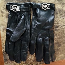 Michael Kors Black Leather Gloves