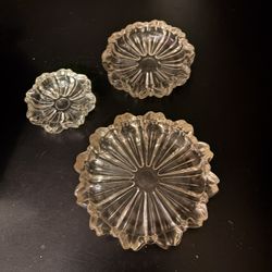 1060s Clear Glass Ashtrays