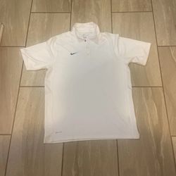 Nike Men’s Dri Fit White Polo Shirt Large 