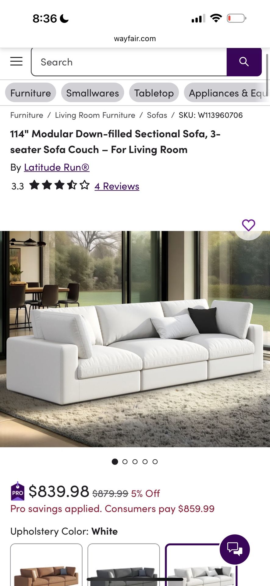 White Modular Couch 