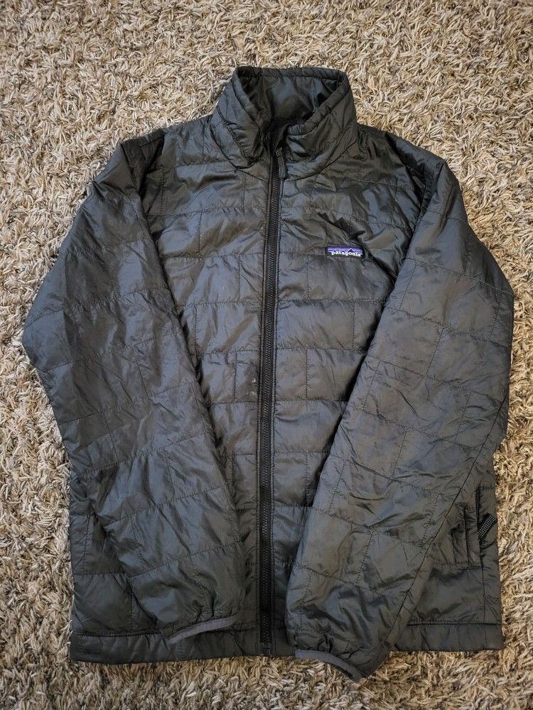 Kid's Patagonia Nano Puffer Full Zip Black Jacket