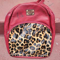 Leopard Small Backpack Handbag Purse For Women