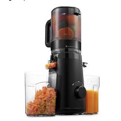 Juicer Machines, Cold Press Juicer with 5.3" Extra Large Feed Chute Fit Whole Fruits & Vegetables Easy to Clean, High Juice Yield, BPA Free (Black)