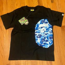 A Bathing Ape Black And Blue Size Medium Tee
