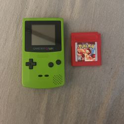 Green Game Boy Color + Pokémon Red Version