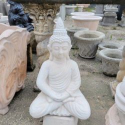 Concrete Buddha Statue / Cement Stone Backyard Patio Garden Buddhas