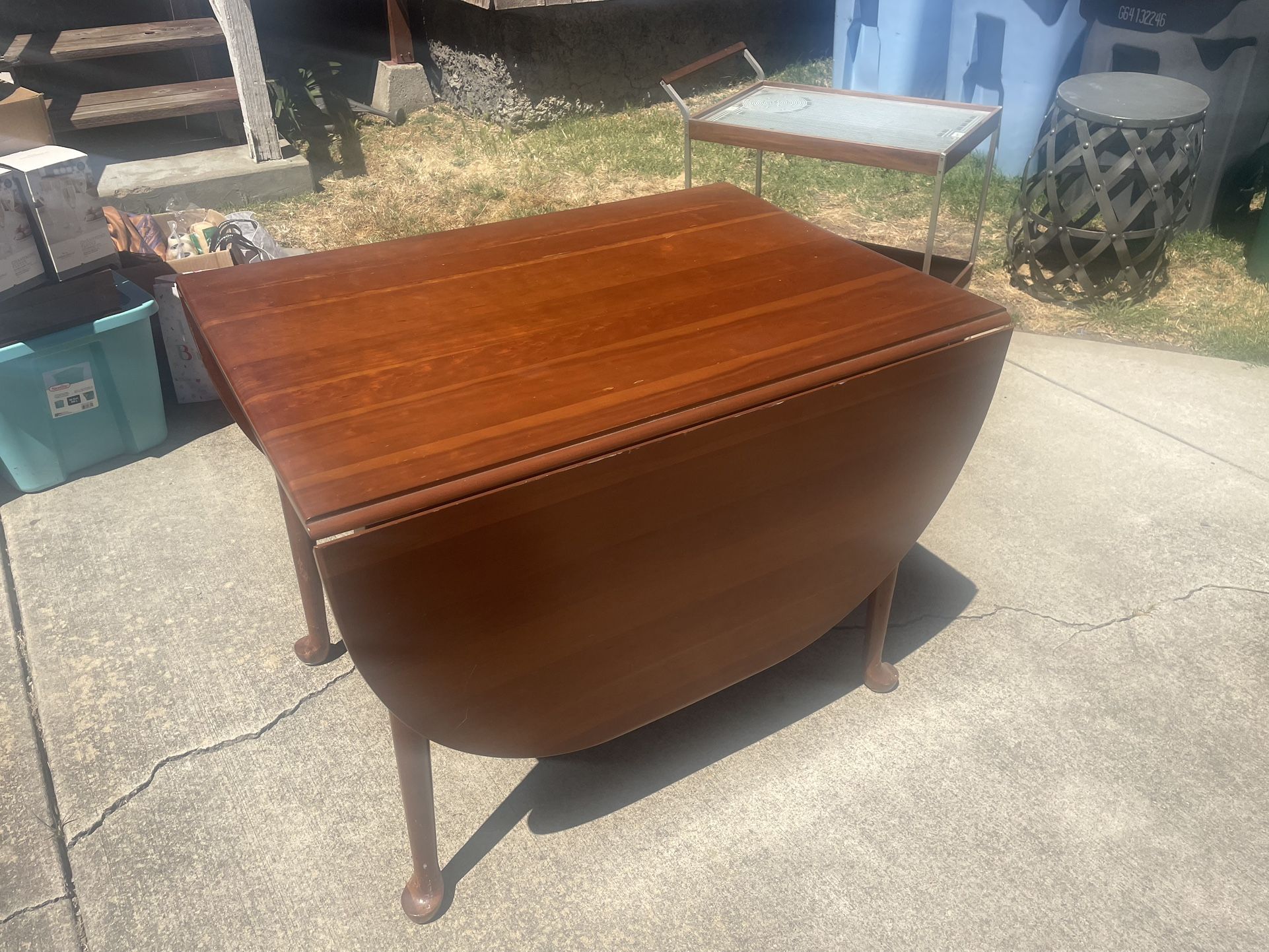 Antique Solid Cherry Wood Dining Table