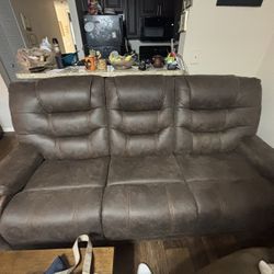 Brown Leather Couch 