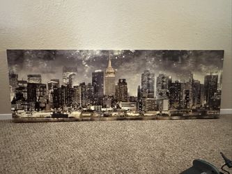 Artwork Nighttime Skyline Cityscape On Vinyl