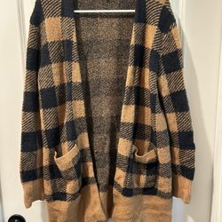 RARE Madewell buffalo check Kent cardigan sweater in alpaca size XS