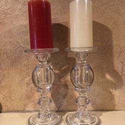 Decorative Glass Block Candle Holders, Set Of Two For Mother’s Day 