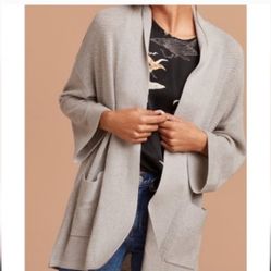 ARITZIA Wilfred Gray light weight Copernic Cashmere Blend Cardigan Sweater XS 