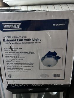 Exhaust Fan With Light , New 