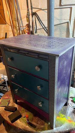 Original handpainted dresser with pull out shelf