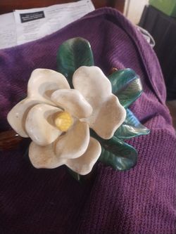 Vintage ceramic magnolia flower