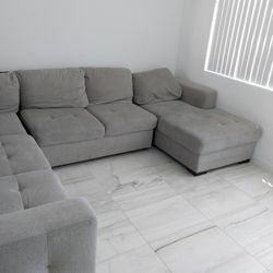 Grey Sectional Sofa Set 