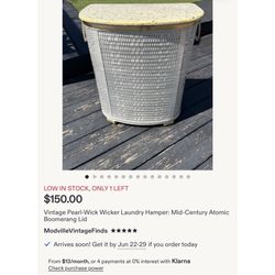 Pearl Wick Vintage Hamper & Storage