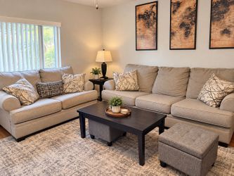 Ashley Antonlini Fog Sofa & Loveseat Set – Excellent Condition