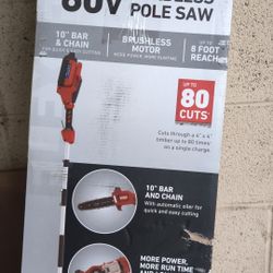 Toro Flex Force 60V Max 10" Cordless Electric Pole Saw with Brushless Motor, 3-Piece Pole, and 2Ah Battery & Charger Ideal for Cutting and Trimming

