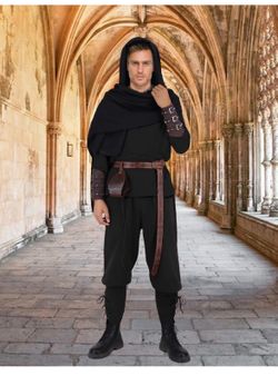 6pcs Medieval Renaissance Men Viking Knight Cosplay Costume, Medium *BRAND NEW*