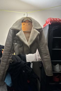 Crop Jacket Faux For Large