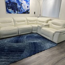 White Sectional Leather 