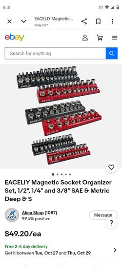 EACELIY Magnetic Socket Organizer Set