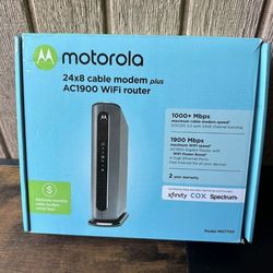 Motorola - MG7700 24x8 DOCSIS 3.0 Cable Modem + AC1900 Router - Black