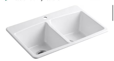 33" top-mount double-bowl kitchen sink