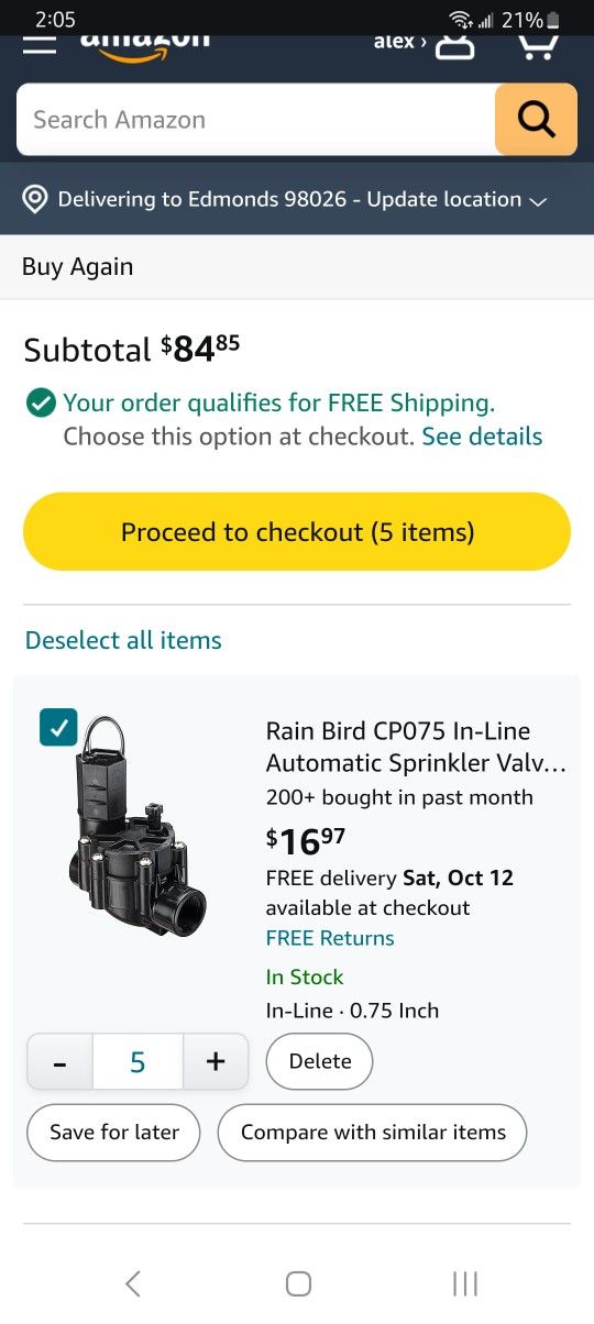 Rain Bird Inline Automatic Sprinkler Valve