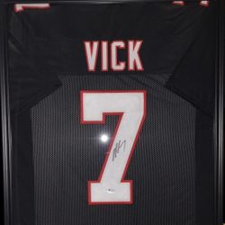 Michael Vick Framed Autographed Jersey (Beckett) 