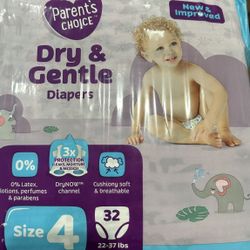 Parents Choice Size 4 Diapers New Bag