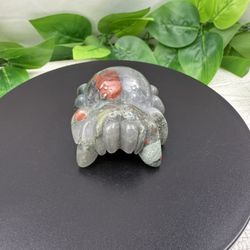 Crystal Bloodstone Spider Carving