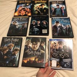 Harry Potter DVD Movie Bundle + Fantastic Beasts 1-2 Blue Ray