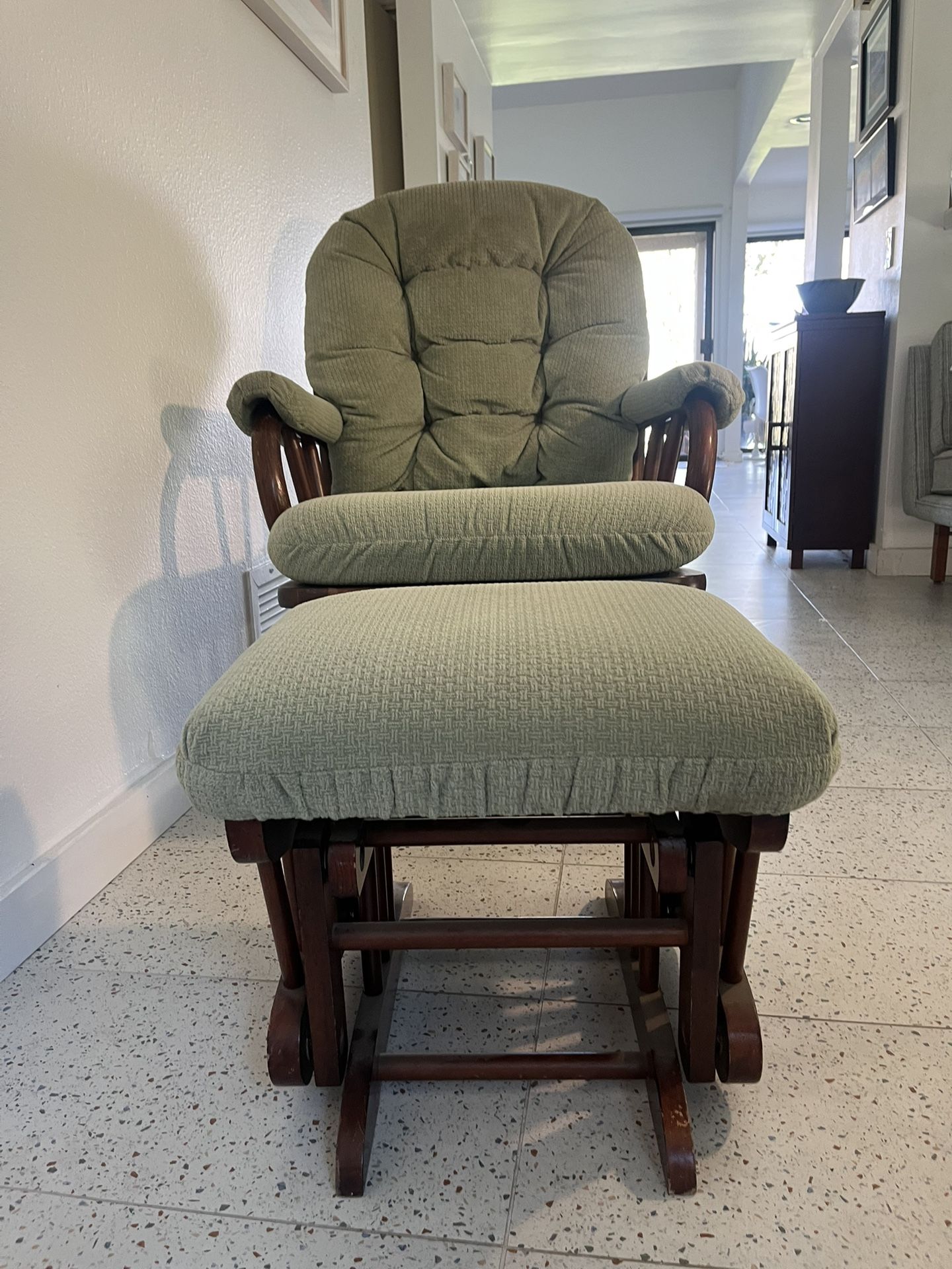 Glider Chair With Gliding Footstool