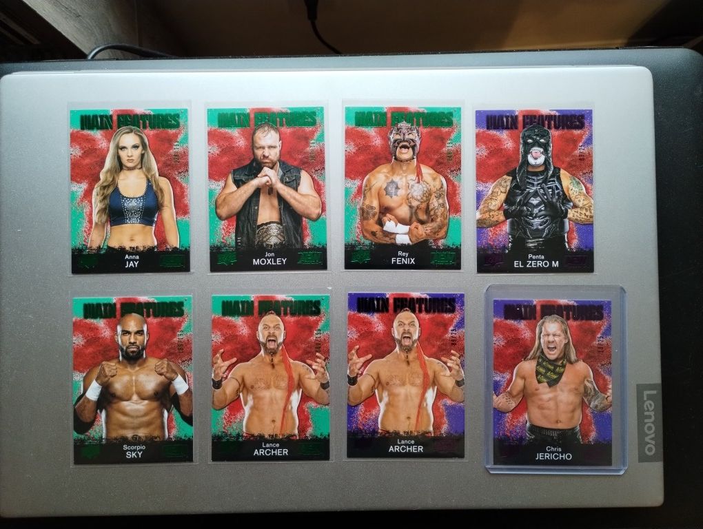AEW Upper Deck Purple And Green Parallel Cards 