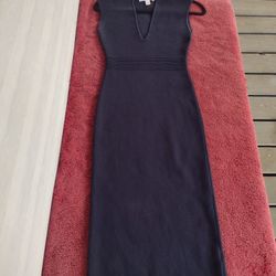Michael Kors Dress Navy Blue V Neck Sleeveless Sheath Bodycon Dress Size XSmall