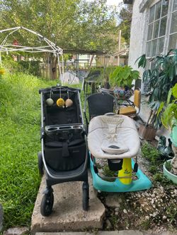 Baby stroller and swing and walker