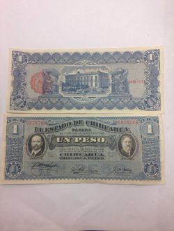 1915 1 Peso Currency lot of 2