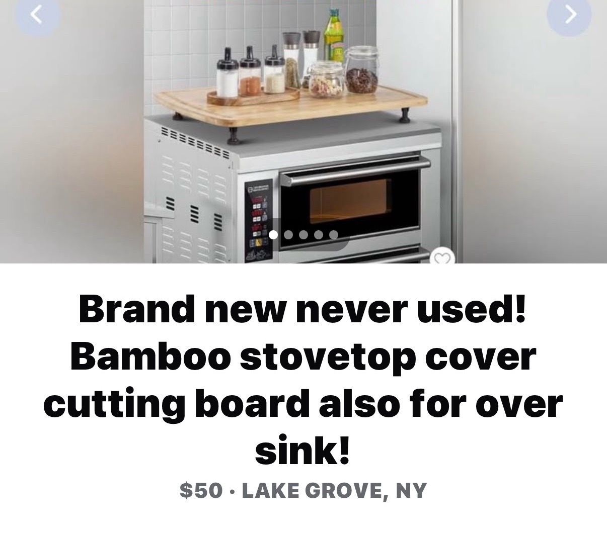 Must go now! Name your price! Negotiable! Beautiful never used bamboo stove/counter/sink cover!