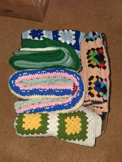 5 Afghans.  In good condition.