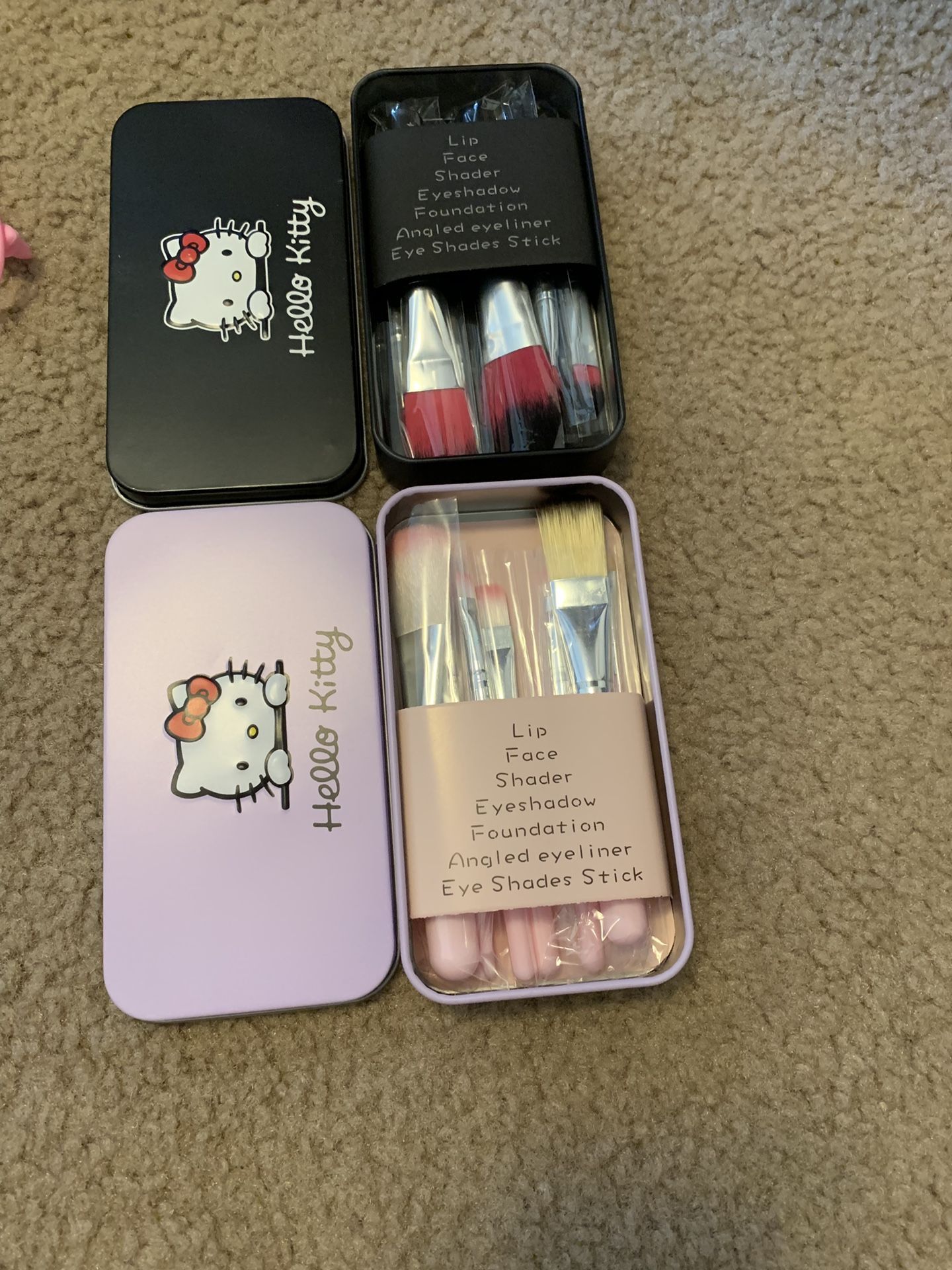 Hello Kitty makeup brushes with case and Hello Kitty Manicure kit cas