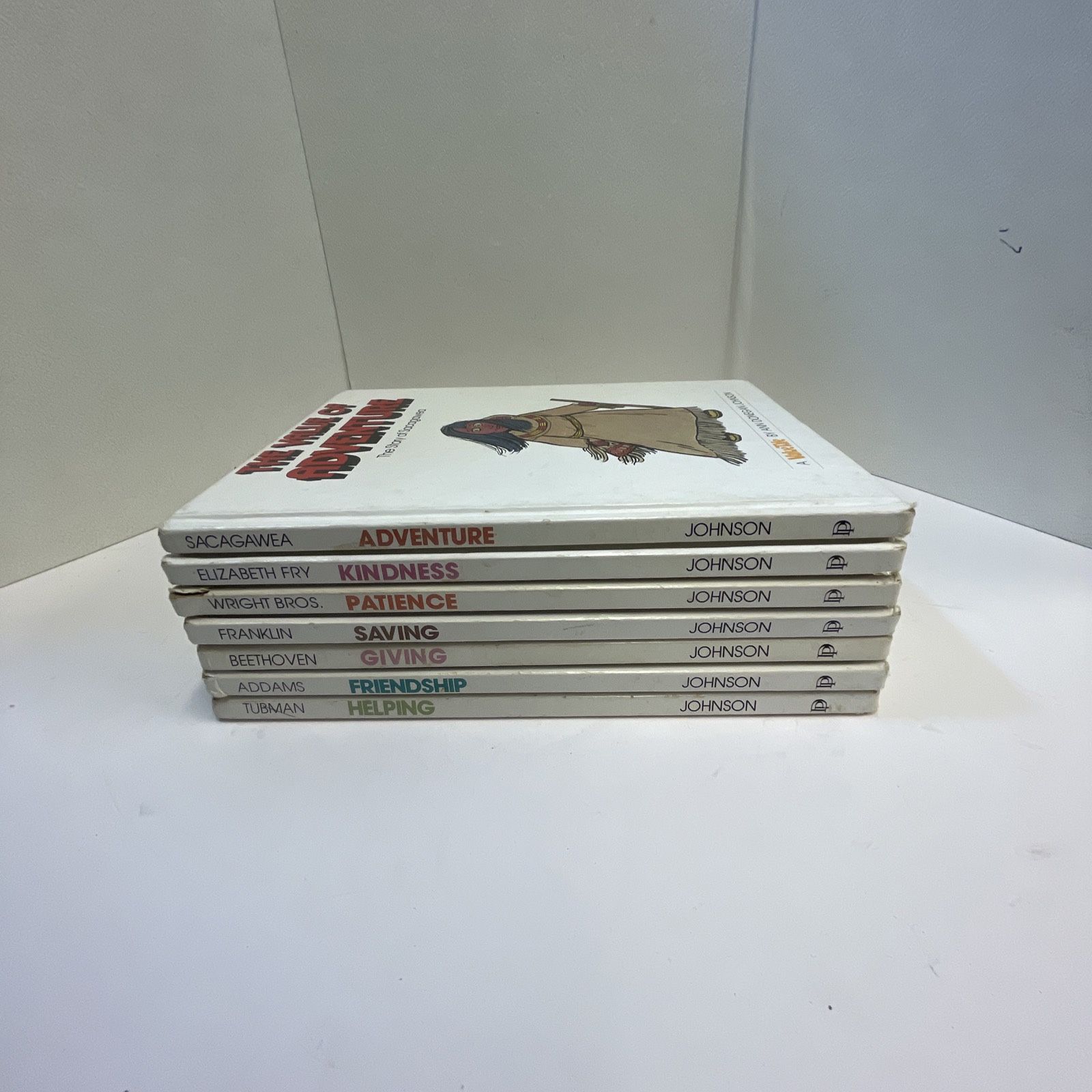 Lot Of 7 VALUE TALES Picture Books HC Johnson VALUETALES Adventure Patience +