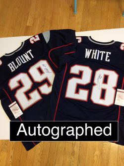 Legarette Blount & James White SIGNED Patriots Jerseys!!