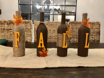 Rustic Wine Bottle Fall decor
