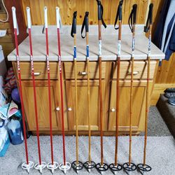 Five Sets Of Hiking Or Skiing Poles 