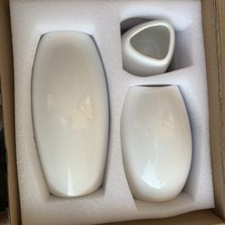 White Ceramic Flower Vase 3 Pack 