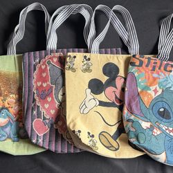 Tote Bags Characters // Stitch, Mickey Mouse, Winnie The Pooh, Kuromi 