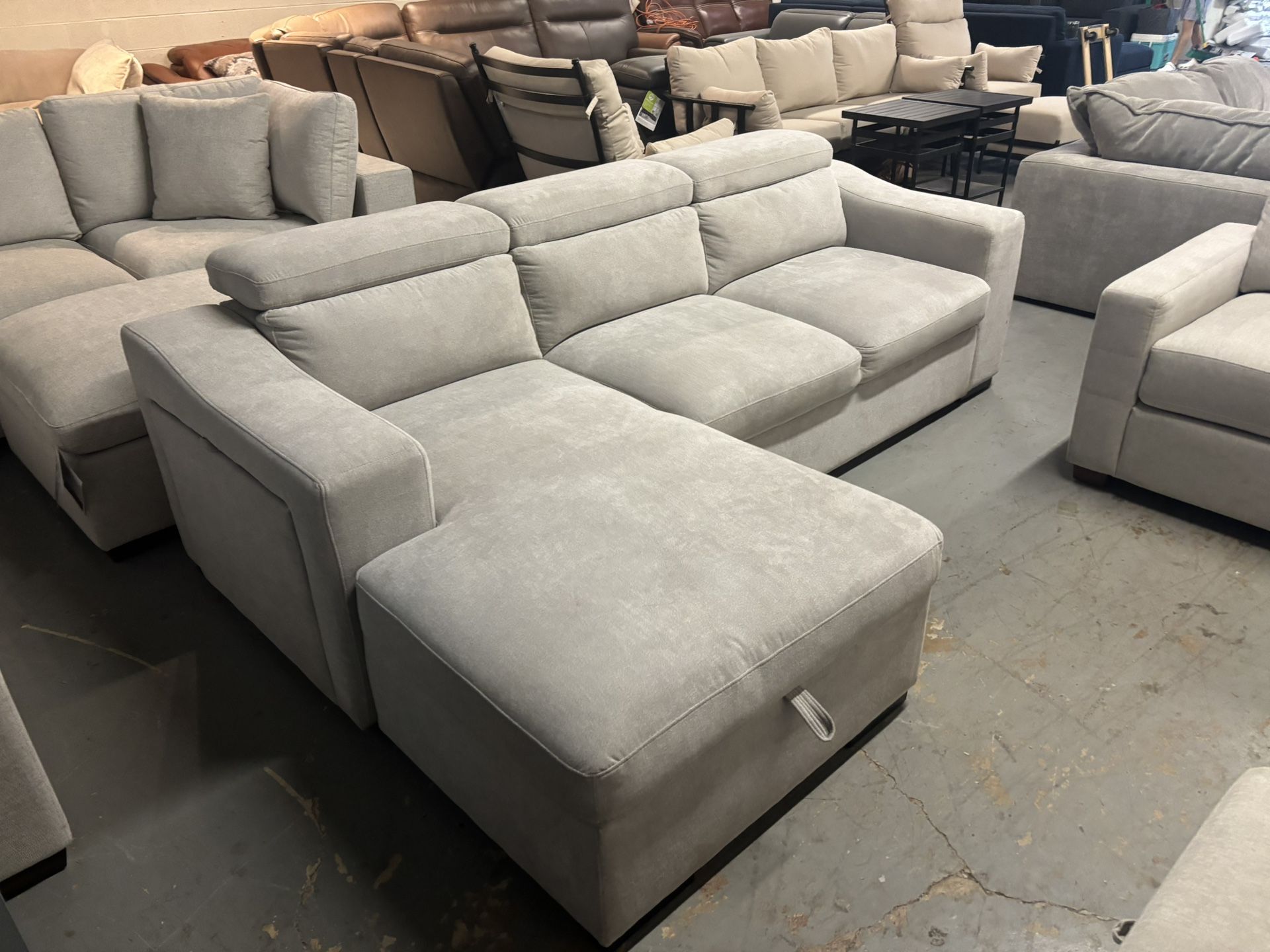 Beige Sectional With Storage